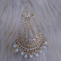 SNERA Gold Plated Kundan Stone And Pearl Pasa