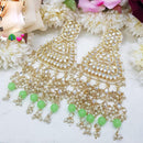 SNERA Gold Plated Kundan Stone Pearl And Beads Dangler Earrings