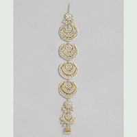 SNERA Gold Plated Kundan Stone And Pearls Hair Choti