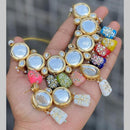 SNERA Gold Plated Kundan Stone And Pearls Choker Necklace Set