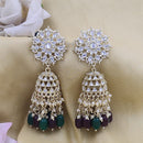SNERA Gold Plated Kundan Stone And Pearls Dangler Earrings