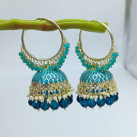 SNERA Gold Plated Beads And Pearls Jhumki Earrings