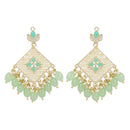 SNERA Gold Plated Beads And Pearls Dangler Earrings