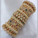 SNERA Gold Plated Pota Stone And Pearls Bangle Set