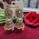 SNERA Gold Plated Austrian Stone And Crystal Stone Pearls Jhumki