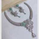 SNERA Silver Plated American Diamond Necklace Set