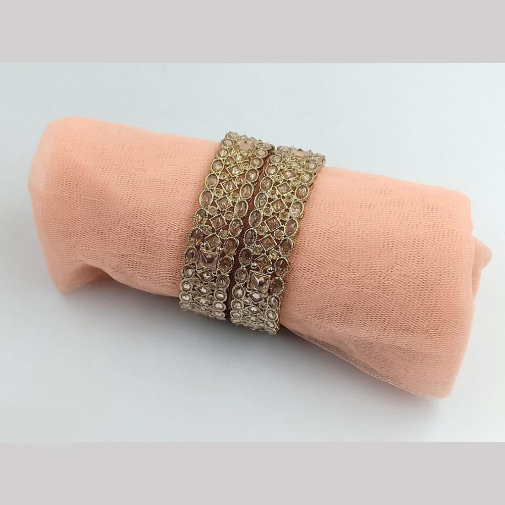 SNERA Gold Plated Crystal Stone Bangles Set