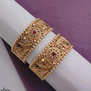 SNERA Gold Plated Pota Stone Openable Bangles Set