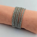 SNERA Silver Plated Crystal Stone Bangles Set
