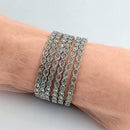 SNERA Silver Plated Crystal Stone Bangles Set