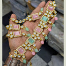 SNERA Gold Plated Kundan Stone And Beads Necklace Set