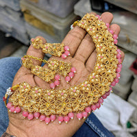 SNERA Gold Plated Pota Stone And Beads Necklace Set