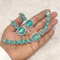 SNERA Silver Plated AD Necklace Set