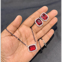SNERA Silver Plated AD Mangalsutra