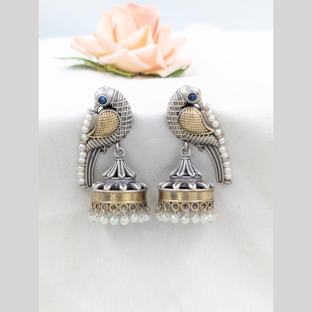 SNERA 2Tone Plated Pearls Jhumki Earrings