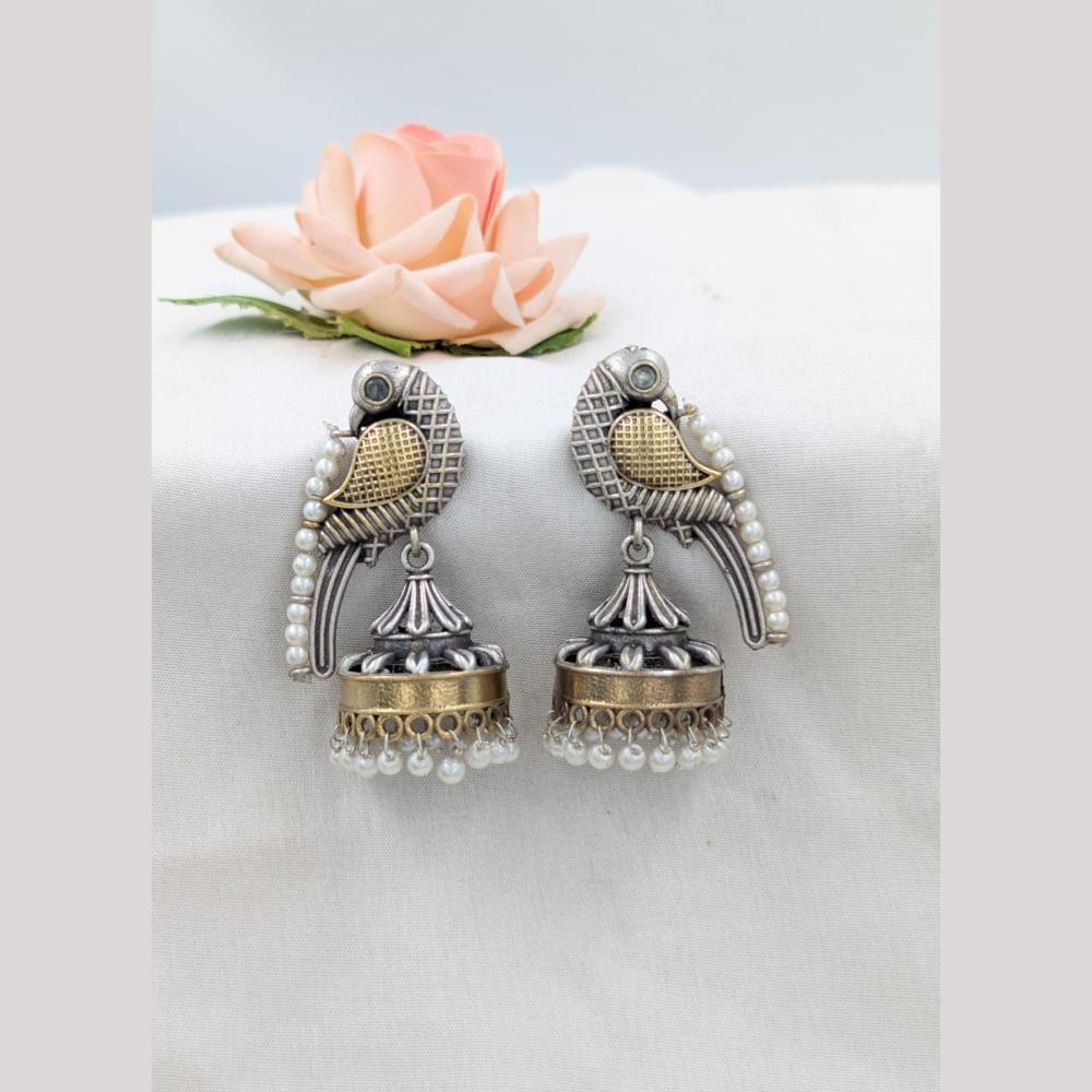 SNERA 2Tone Plated Pearls Jhumki Earrings