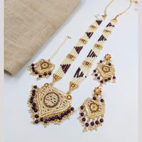 SNERA Gold Plated Austrain Stone And Pearls Necklace Set
