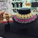 SNERA Gold Plated Kundan And Beads Necklace Set