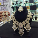 SNERA Gold Plated Kundan And Beads Necklace Set