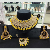 SNERA Gold Plated Crystal And Beads Necklace Set