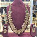 SNERA Gold Plated Pota Stone And Beads Temple Long Necklace Set