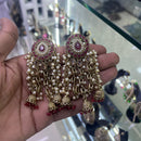 SNERA Gold Plated Crystal Stone Pearl And Beads Jhumki Earrings