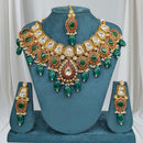 SNERA Gold Plated Kundan And Beads Necklace Set