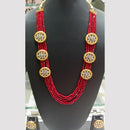 SNERA Gold Plated Kundan Stone And Beads Long Necklace Set