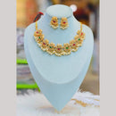 SNERA Gold Plated Pota Stone And Pearls Necklace Set 
