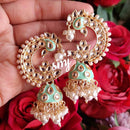 SNERA Gold Plated Kundan Stone And Pearl Jhumki Earrings