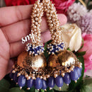 SNERA Gold Plated Beads And Pearls Jhumki Earrings