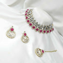 SNERA Gold Plated Pota Stone And Mirror Choker Necklace Set 