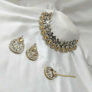 SNERA Gold Plated Pota Stone And Mirror Choker Necklace Set