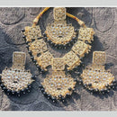 SNERA Gold Plated Kundan And Beads Choker Necklace Set 