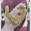 SNERA Gold Plated Pota Stone And Beads Temple  Necklace Set