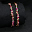 SNERA Gold Plated Crystal Stone Bangles Set