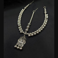 SNERA Oxidised Plated Leaf Design And Mirror Detailing Damini Maangtikka