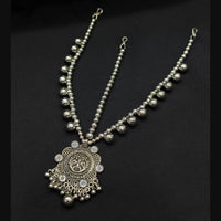 SNERA Tribal-Inspired Oxidised Plated Mirror Work Damini Maangtikka