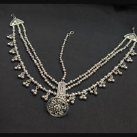 SNERA Tribal-Inspired Oxidised Plated Mirror Work Damini Maangtikka