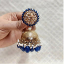 SNERA Designer Ethnic Jhumka Earrings – Crystal Stones with Pearls & Beads