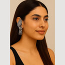 SNERA Stylish Oxidised Finish Pearl Jhumki Earrings