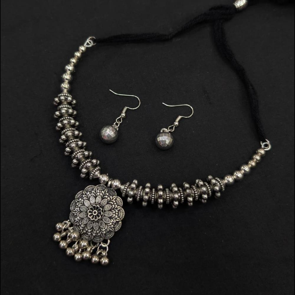 SNERA Oxidised Plated Antique Navratri Look Necklace Set
