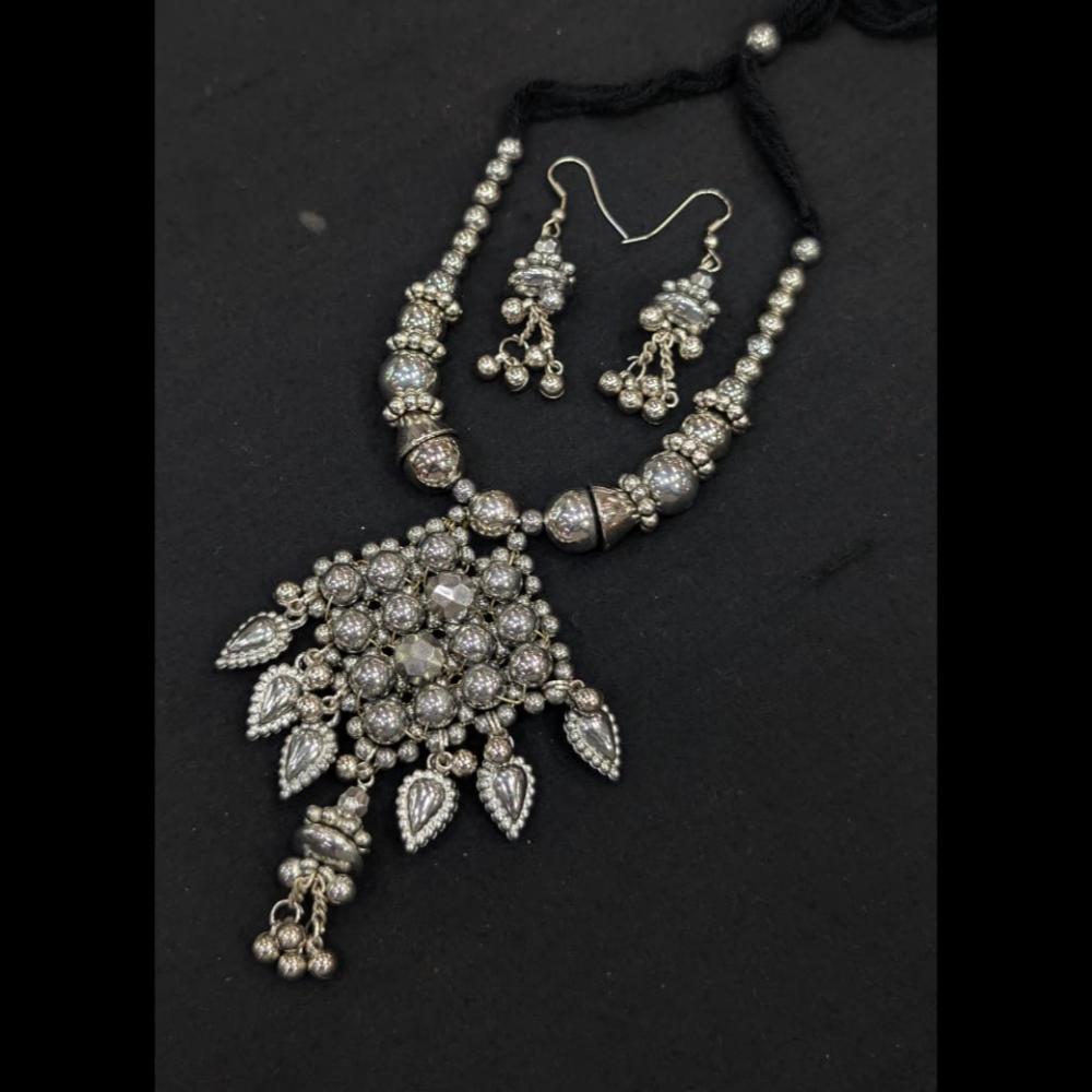 SNERA Oxidised Plated Antique Navratri Look Necklace Set