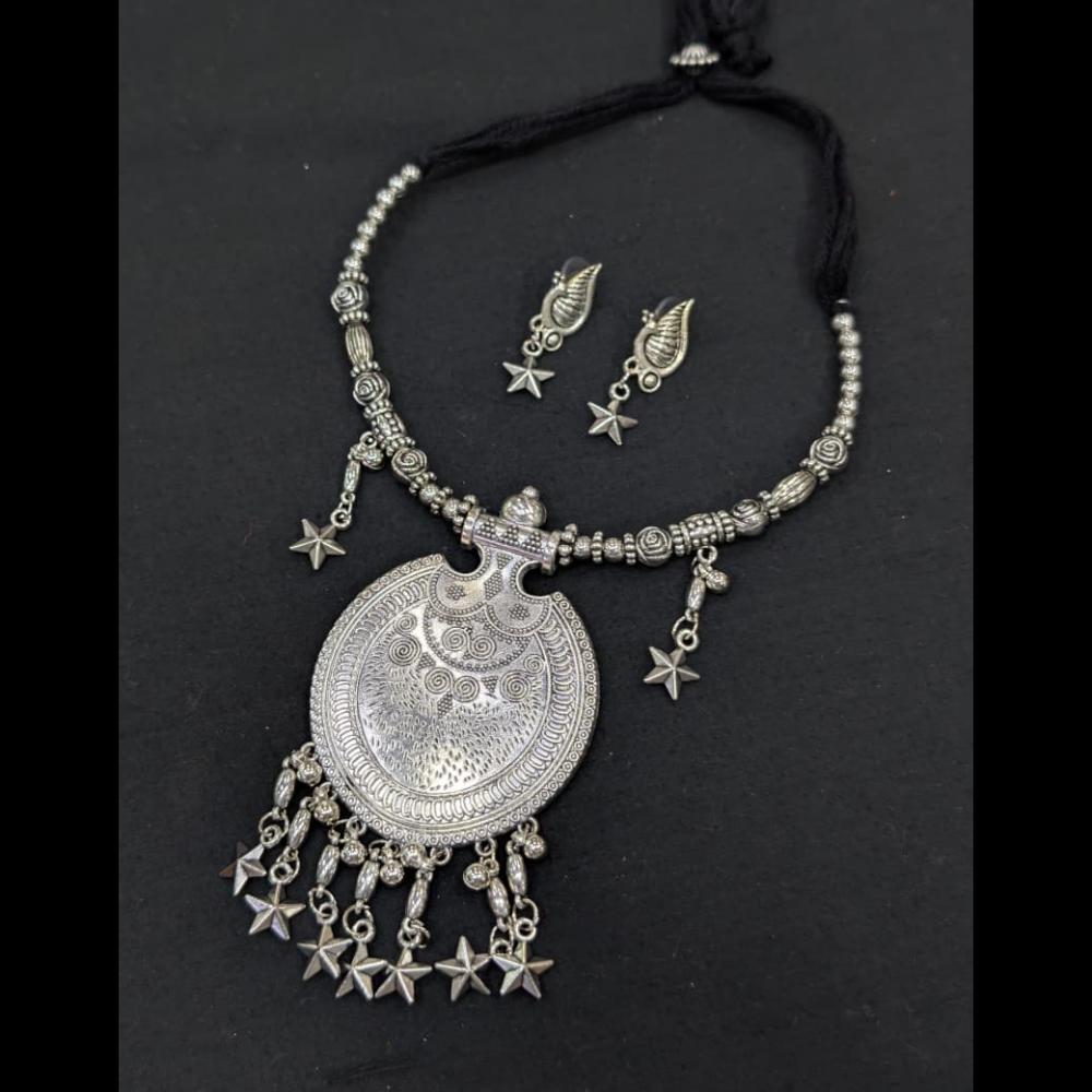 SNERA Oxidised Plated Antique Navratri Look Necklace Set