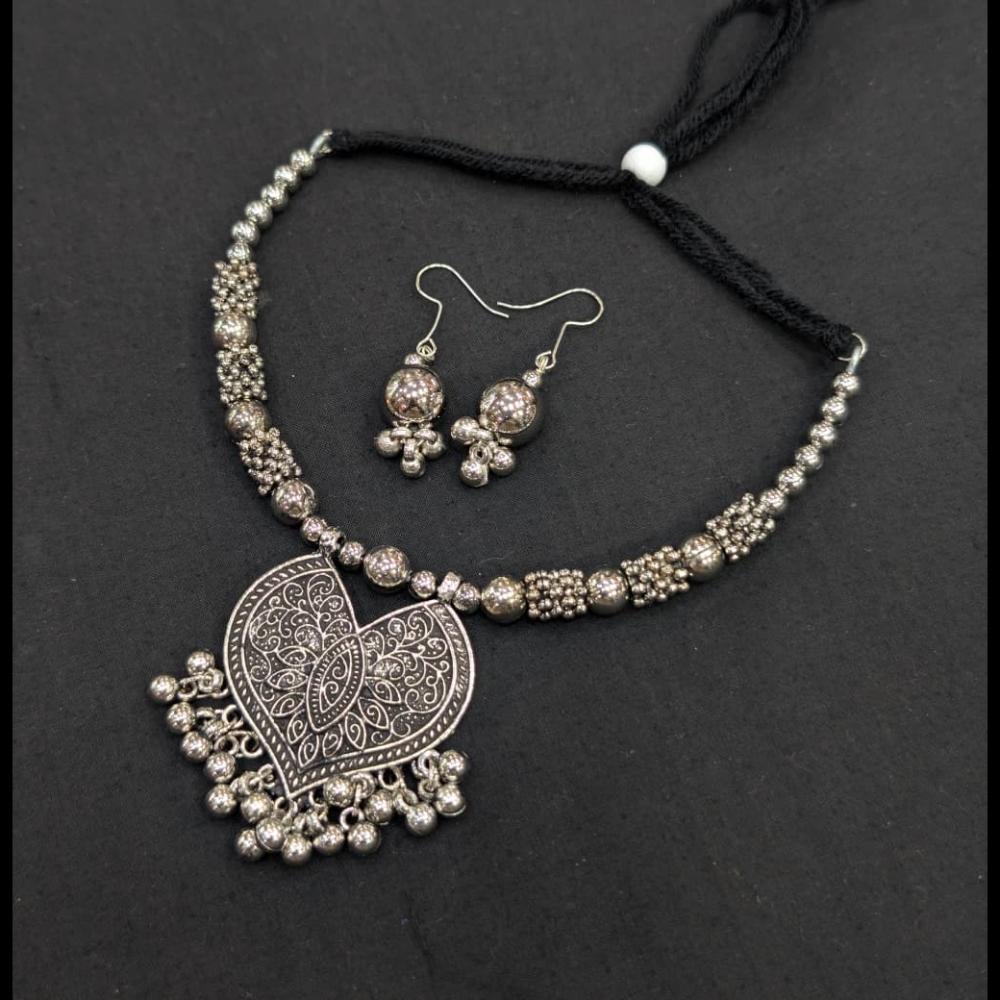 SNERA Oxidised Plated Antique Navratri Look Necklace Set