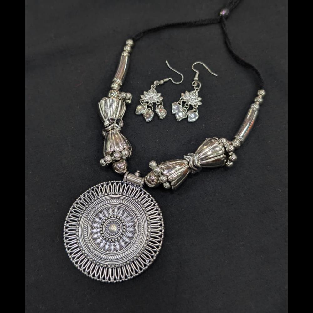 SNERA Oxidised Plated Antique Navratri Look Necklace Set