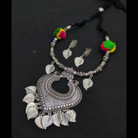SNERA Oxidised Plated Colorful Pom Pom Navratri Necklace Set