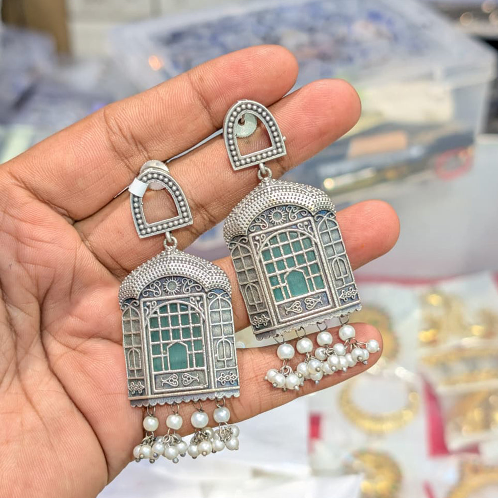 SNERA Oxidised Plated Navratri Special Dangler Earrings