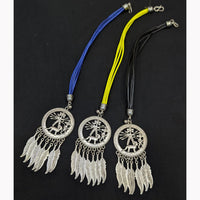 SNERA Oxidised Plated Antique Leaf Design Maangtikka