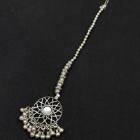 SNERA Navratri Special Oxidised Plated Mirror Maangtikka